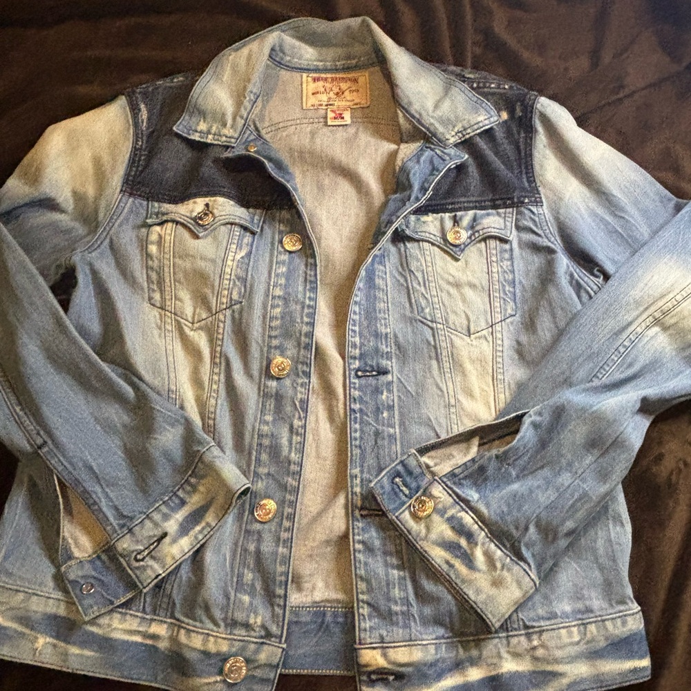 True Religion Light and Dark Blue Two-Tone Denim Jacket